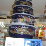 Dark Color Enamel Storage Bowl With PP Lid Food Container thumbnail-5