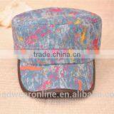 Colorful Maple Leaf Printed Denim Military Caps and Hats thumbnail-6