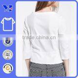 Nice Tight-Fitting Long-Sleeved Dobby Design T-shirt Plain White thumbnail-3