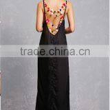 2017 Summer Pom Pom Maxi Beach Dress V Neckline Boho Strap Dress HSd9211 thumbnail-3