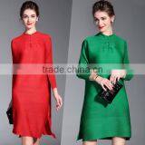 Chinese National Style Plus Size Ladies Draped Dress With Buttons thumbnail-1