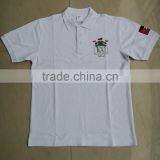 OEM Custom Logo White Polo Shirts , 100% Cotton Mens Short Sleeve Pique Polo Shirt thumbnail-1