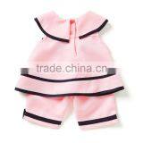 Wholesale Lovely Pink Baby Girl Clothes Bownot Stripe Clothing 100%cotton Frock Designs of Baby Two Pieces Clothes Set thumbnail-2