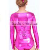 Girls' Dance Shiny Leotard Solid Color Ruffle Kids Flutter Sleeve Leotard thumbnail-2