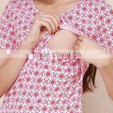 Thin Section Short Sleeve Nursing Clothes Floral Breastfeeding Clothing Cotton Maternity Mother Outdoor Tops thumbnail-5
