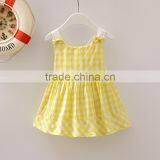 Boutique Summer Toddler Girls Dress Yellow Gingham Kids Ruffle Sleeve Design Birthday Party Dress thumbnail-4