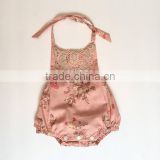 Baby Girl Lace Mix Romper Kids Summer Wear Clothes Suspender Floral Printed Romper
