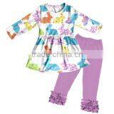 2016 Hot Style Easter Outfit Blue Polka Dot Pants 2 Pcs Set Wholesale Children's Boutique Clothing Baby Clothes thumbnail-1