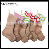 Monogrammed Burlap Christmas Stocking thumbnail-1