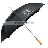 48" Universal Auto Open Umbrella - Umbrella Case Includes a Shoulder Strap, Large Wooden Handle and Comes With Your Logo thumbnail-6