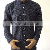 Latest Mens Dress Shirt Design Dark Blue Dots thumbnail-3