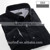 Hot Sale Autumn Thick Men's Black Standard-fit Corduroy Shirt thumbnail-1