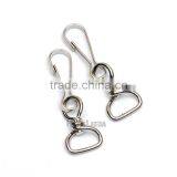 13mm Metal Iron Swivel Clasps Snap Two Hooks Rings Key Hooks DIY Key Chain Ring Nickle Color HK-014 thumbnail-3
