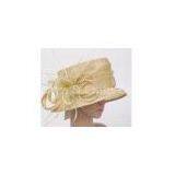 High Crown 8cm Small Brim Womens Church Hats With Feather Fascinators For Ladies thumbnail-1