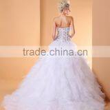 A-line Wedding Dress Open Back Floor-length Strapless Lace Tulle With Lace Bridal Gown P001 thumbnail-2