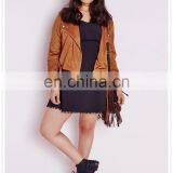 Oem Plus Size Female Faux Suede Biker Jacket Nice Design Low Price Made in China thumbnail-2
