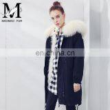 New Winter Design Genuine Raccoon Fur Collar Coat Women and Real Fox Fur Parka thumbnail-4