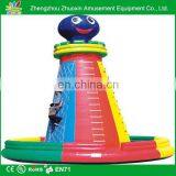 leisure,amusement hot sale inflatable climbing wall round bottom with smile face ball