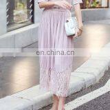2017 Fashion Modern Plus Size Pants Women Elastic Waist Pants Pleated Pants Loose Style With Lace for Women thumbnail-3