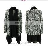 Cardigan 2017 Women Zebra Printed Sweater Knitwear Cardigan With Shawl Neck