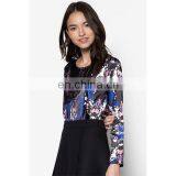 Layered Digital Print Ladies Top Fashion Design Long Sleeve Women Shirts and Tops thumbnail-3