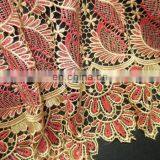 2015 red high quality guipure lace manufactures cotton guipure lace cupion lace fabric
