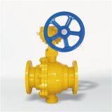 Cast Steel Flange End Industry Gas Valve Worm Gear Straight Through Valve