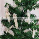 20 Warm White LED Flameless Christmas Candle String Lights With Tree Clips
