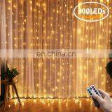 300 LED Copper Curtain String Fairy Lights USB 3 x 3m Remote Control 8Mode Garland Window Light Bedroom Indoor Wall Decoration thumbnail-4
