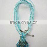 Lucky Gift Lampwork Glass Pendant Necklace Lampwork Glass Necklace Magnifying Glass Pendant With Wax Cord thumbnail-1