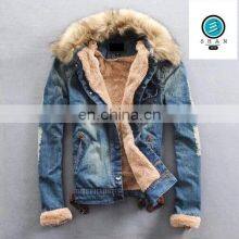 Wholesale Customization Men's Denim Jacket Casual and Comfortable Loose Long Sleeve Movement Hooded Fashionable Jacket thumbnail-2