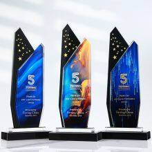 New Arrival Crystal Trophy Custom Content High Standard K9 Crystal Color is Rich Business Gift Crystal Glass Trophy thumbnail-3