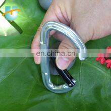 Custom Logo Black Gold D Shape Ring Solid-locking Mountain Climbing 22KN Aluminum Carabiner Hook thumbnail-5