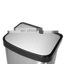 Kitchen Trash Can 55 L Touch Free Hotel Metal Luxury Modern Household Stainless Steel Garbage Bin thumbnail-5
