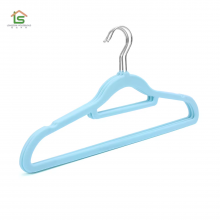 Factory Custom Anti Slip Notched Flocked Hangers Felt Kids Velvet Hanger For Kids Clothes thumbnail-2
