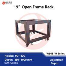 Factory Manufacturing Steel 19 Inch 4-Post Open Network Racks Wholesale OEM WS05-W 6U/12U/20U/32U Network Cabinets thumbnail-3