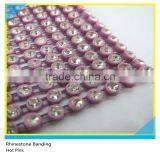 Diamond Banding Sew on Ss10 3mm Crystal Hot Pink Banding 1x180 Pcs 10 Yards thumbnail-1