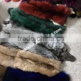 Luxury Raw Tanned fox fur Skin Candy bright Color Fur fabric Blanket For clothing made