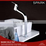 Deck mounted brass cold tap, chrome plated bathroom water tap