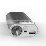 Gift Small Size 10000mAh Aluminium Casing Portable Power Charger With Strong Led Torch Light