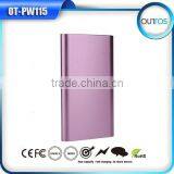 2015 New Design Coming Actual Capacity Aluminium Slim Power Bank 6000