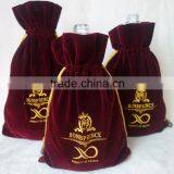 Custom Microfiber Fabric Drawstring Bag Pressed With Gold Logo thumbnail-1