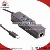 High speed USB3.1 Type-C to RJ45 and USB 3.0 HUB for samsung