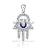 925 Silver Factory Wholesale Turkish Silver Jewelry With Hamsa Hand Zircon Stone Pendant thumbnail-1