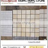 48*48 Wooden Yellow Tumbled Marble Mosaic Tiles thumbnail-2
