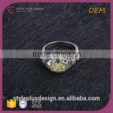 R63486K01 925 Sterling Silver Princess Cut Yellow & White Oval CZ Engagement One Stone Crown Metal O Ring Designs thumbnail-2