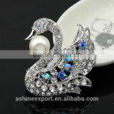 Cute Animal Series-noble Exquisite Swan Pearl Rhinestone Brooch/handmade Brooch thumbnail-1