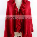 Winter Women Capes Cashmere Knitted Poncho Shawl With Flower Fringe