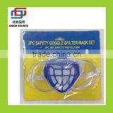 2pcs safety goggle and filter mask set