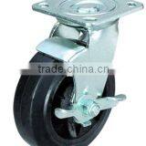 Swivel Rubber Heavy Duty Caster With Side Brake thumbnail-1
